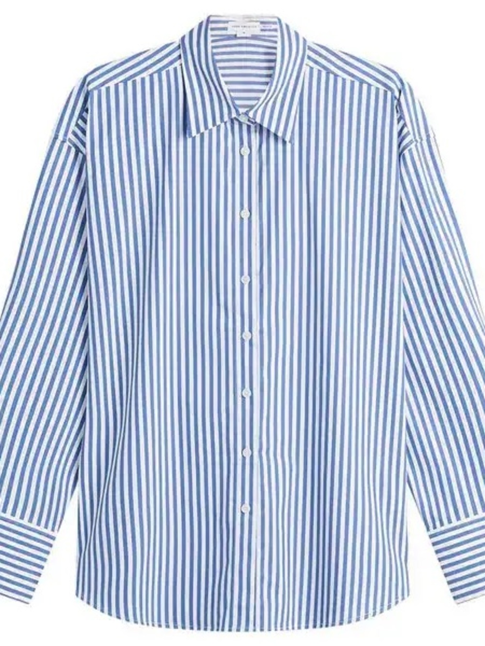 GOOD AMERICAN POPLIN OVERSIZED SHIRT Navy White Size Large NWT